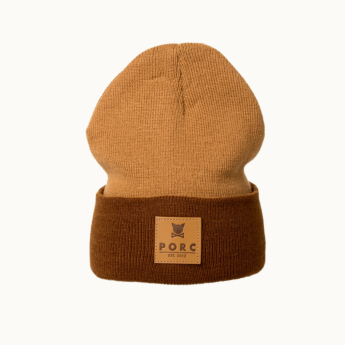 "Logo" Leather Brown/Dark Brown Beanie