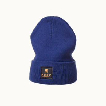 "Logo" Woven Navy Beanie
