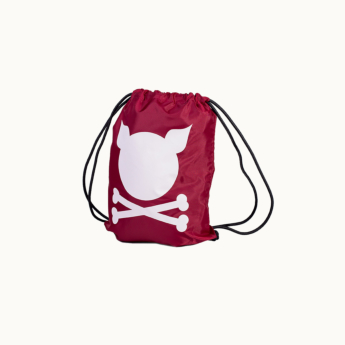 "Logo" Burgundy Drawstring Bag