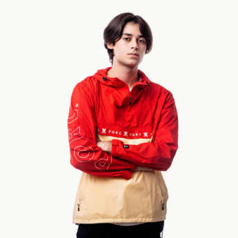 "Horizon" Red/Natural Windbreaker